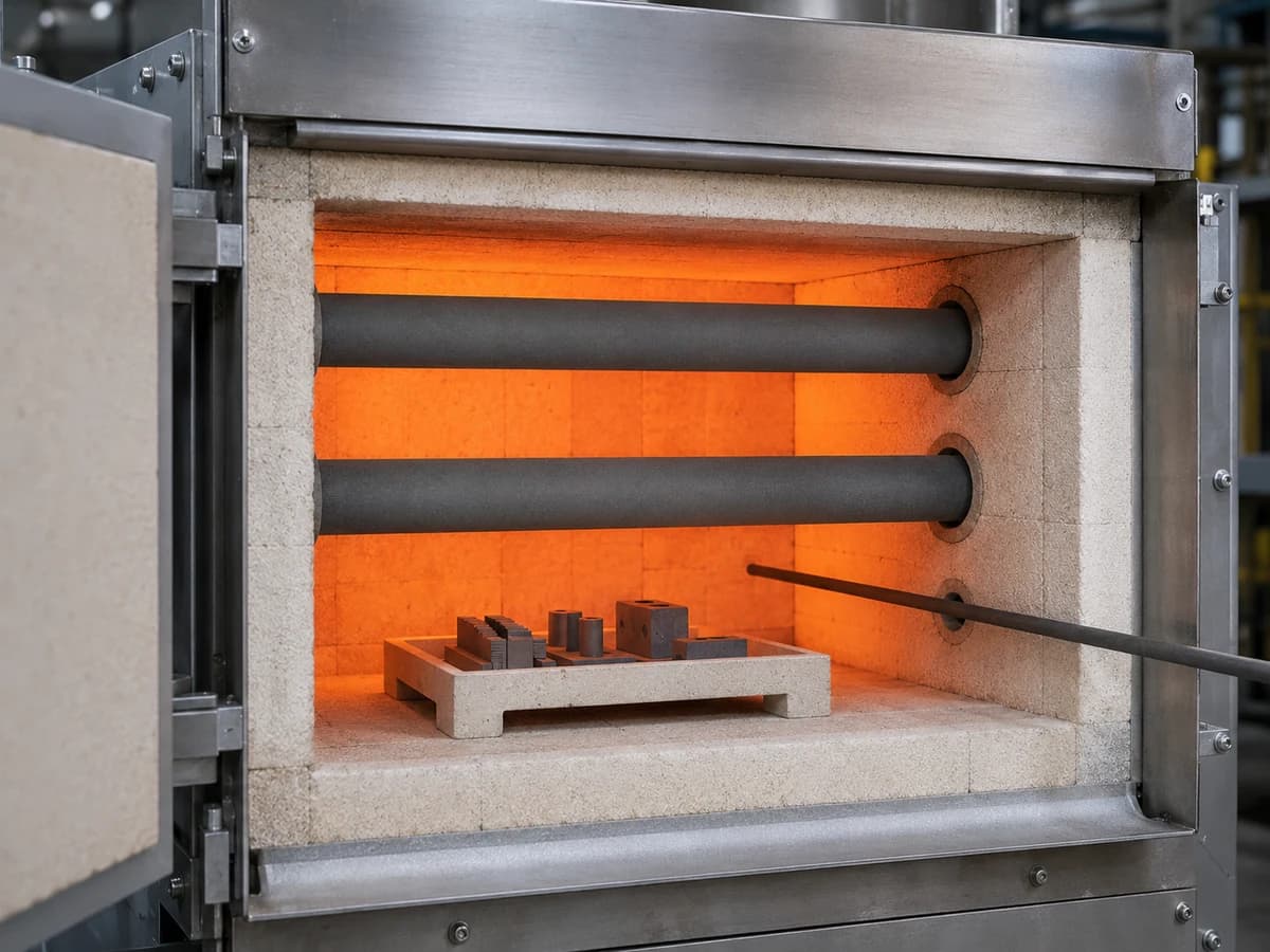 Industrial high-temperature furnace with ceramic heating and process components