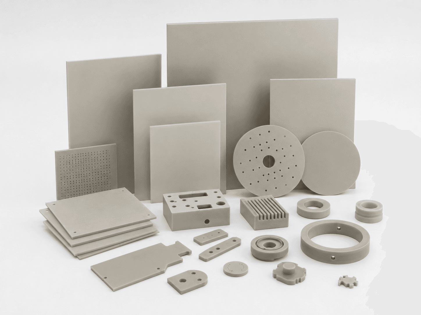 Technical illustration with stacked ceramic substrate and plate forms