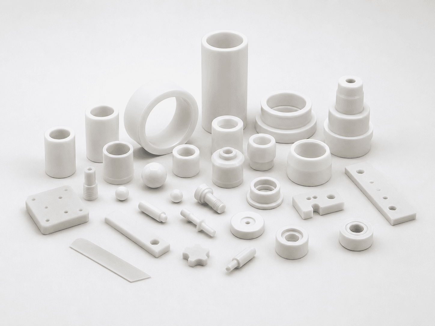 Technical illustration with precision ceramic ring and plunger forms